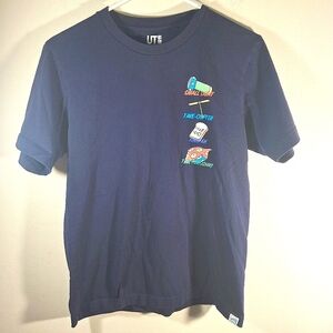 UT UnIqlo Blue DORAEMON Japanese Anime Short Sleeve Tee Size XS